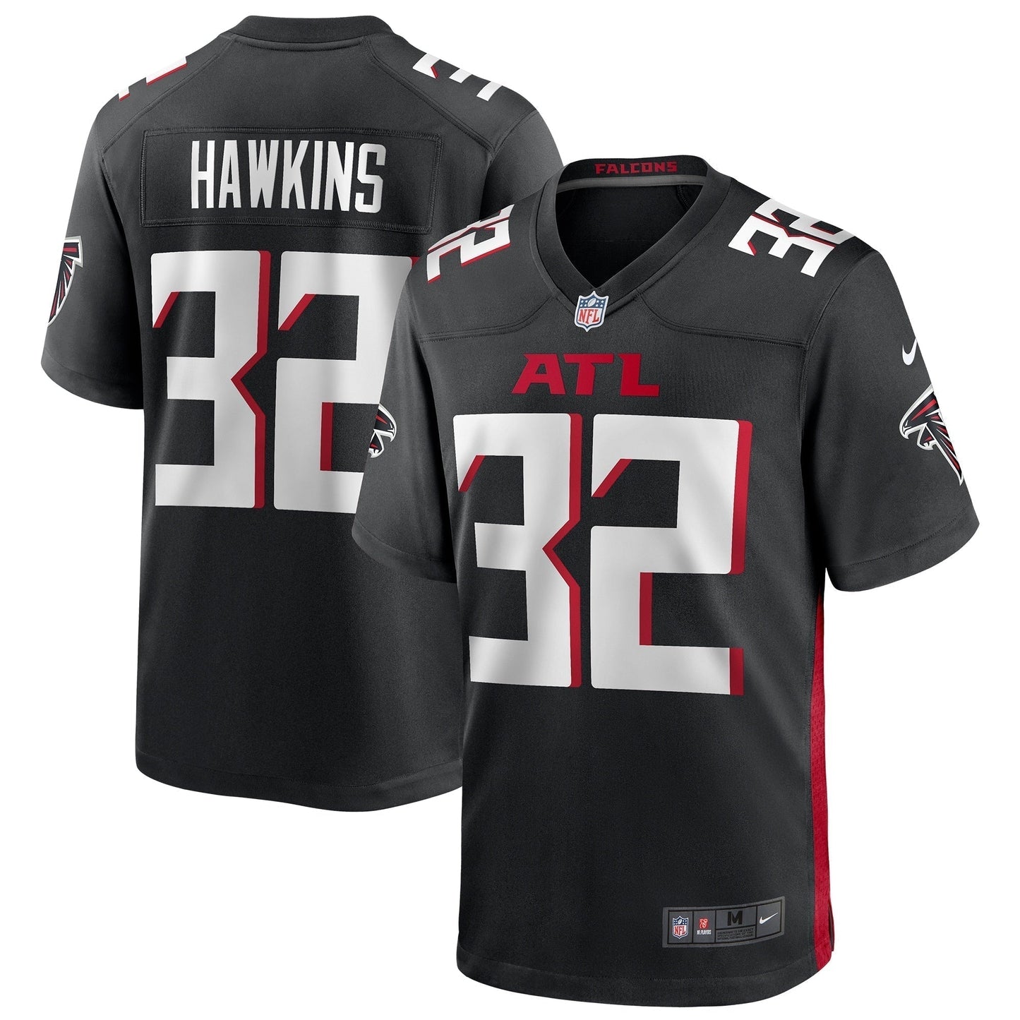 Jaylinn Hawkins Atlanta Falcons Game Jersey - Black football jersey product view 1