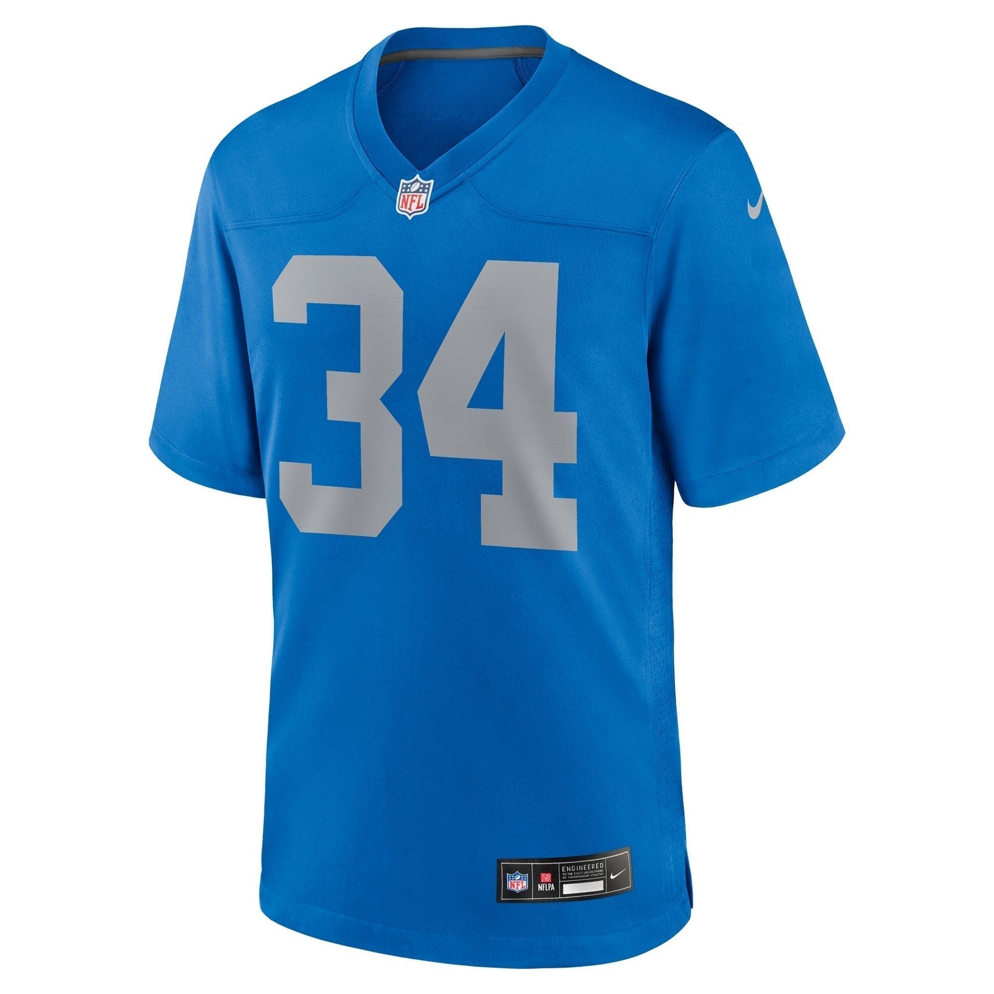 Alex Anzalone Detroit Lions Alternate Game Jersey - Blue football jersey product view 2
