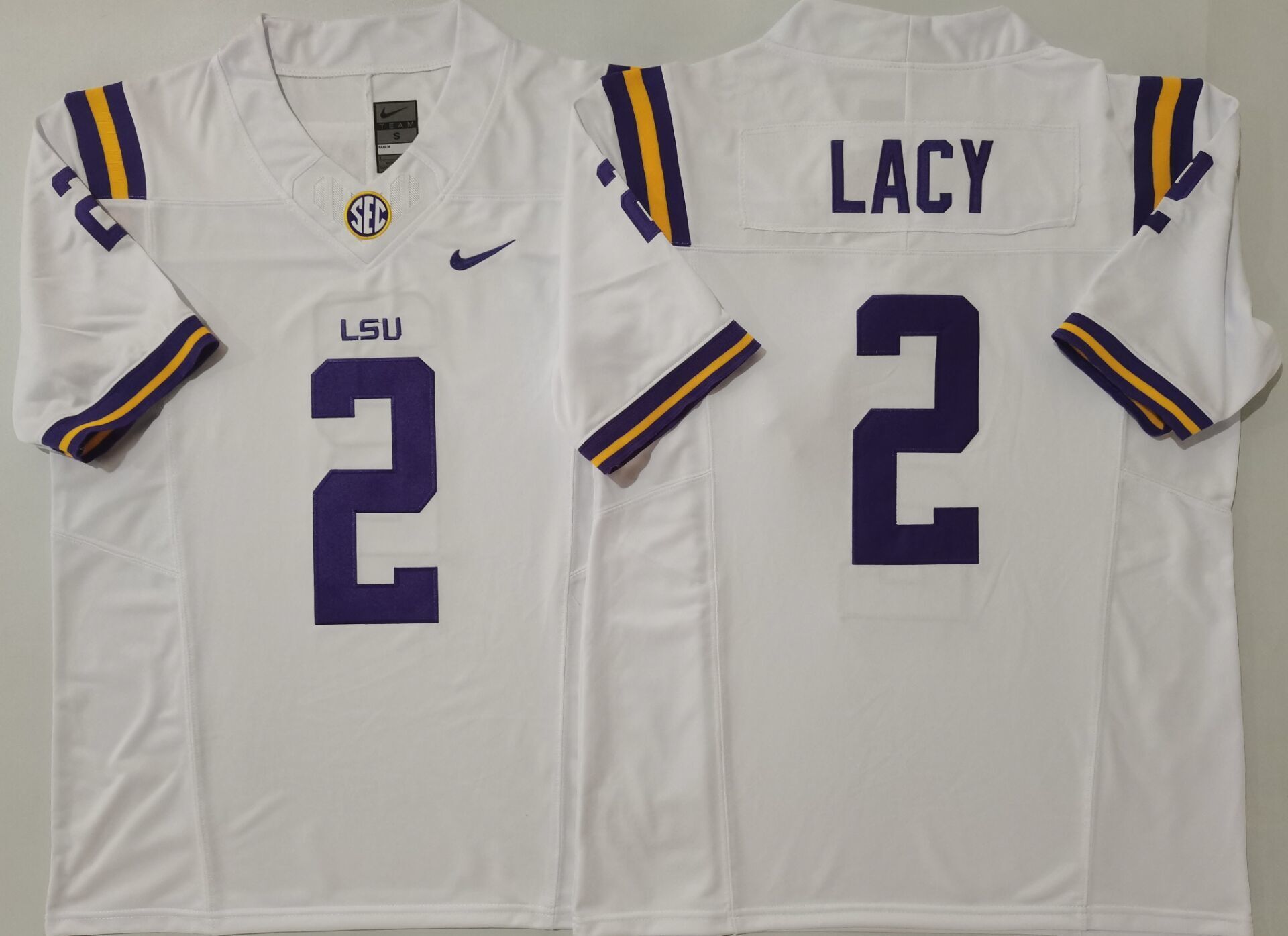 Men's LSU Tigers Kyren Lacy White Player Jersey sports jersey product view 1