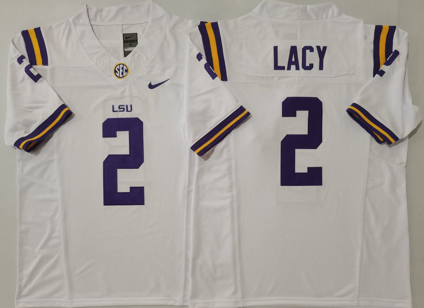 Men's LSU Tigers Kyren Lacy #2 White Player Jersey sports jersey product view 1