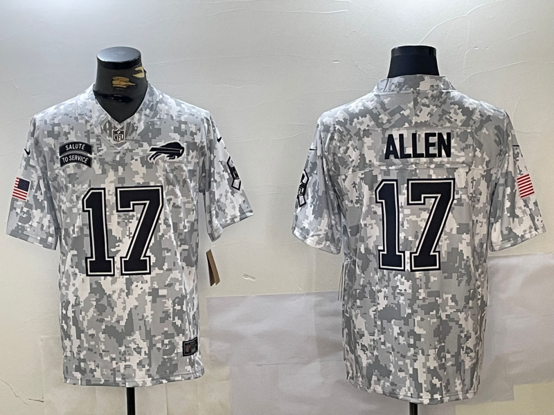 Men's Buffalo Bills Josh Allen Arctic Camo 2024 Salute to Service Limited Jersey football jersey product view 1