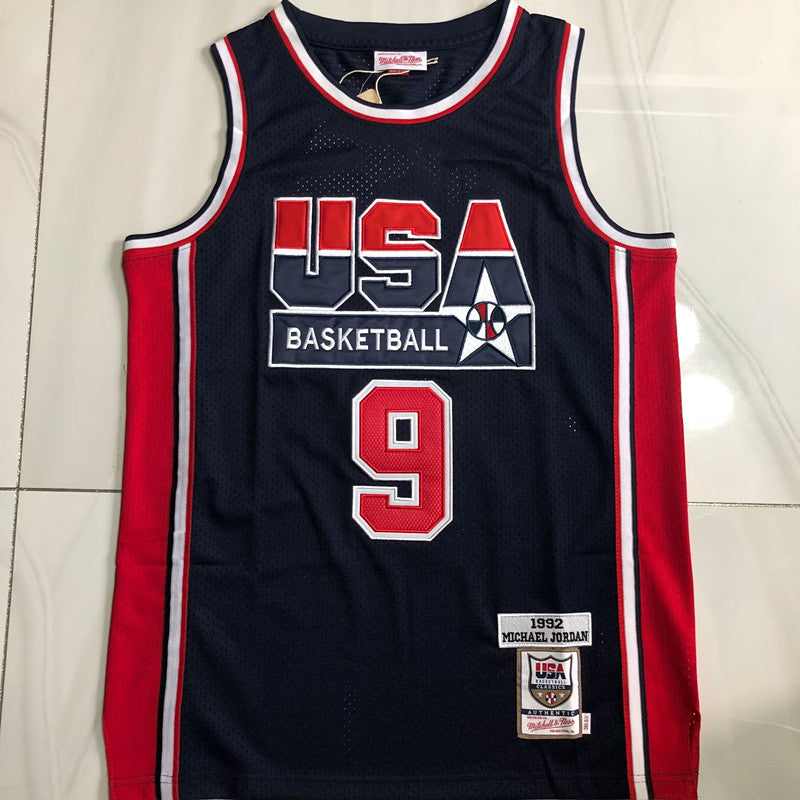 Dream Team Jordan 9 Black MN basketball jersey product view 1