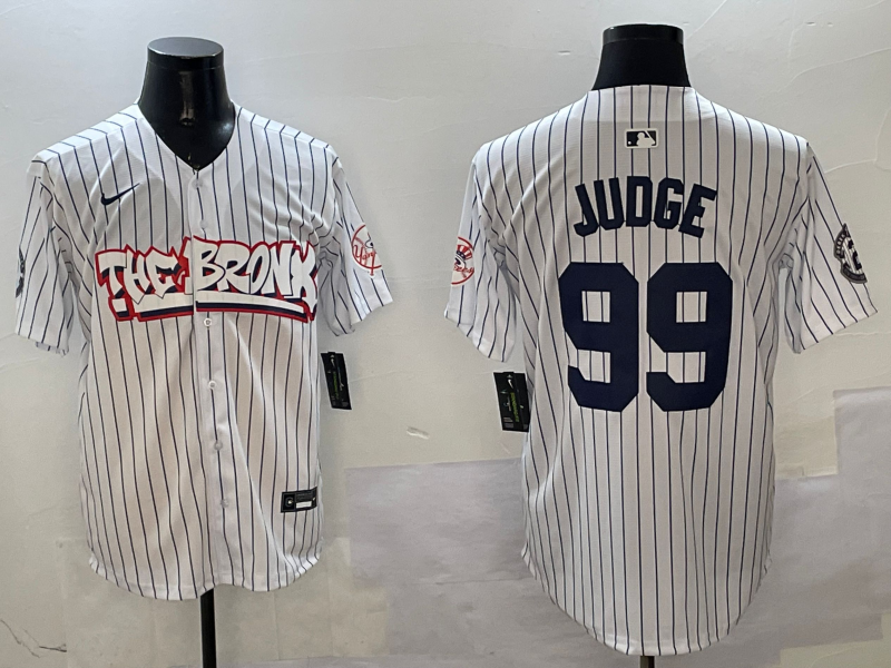 Men's New York Yankees1 Aaron Judge White Limited Player Jersey baseball jersey product view 1