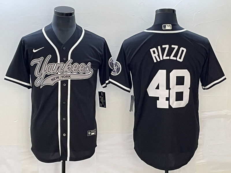 Men's New York Yankees Anthony Rizzo #48 Black Player Jersey Joint Edition baseball jersey product view 1