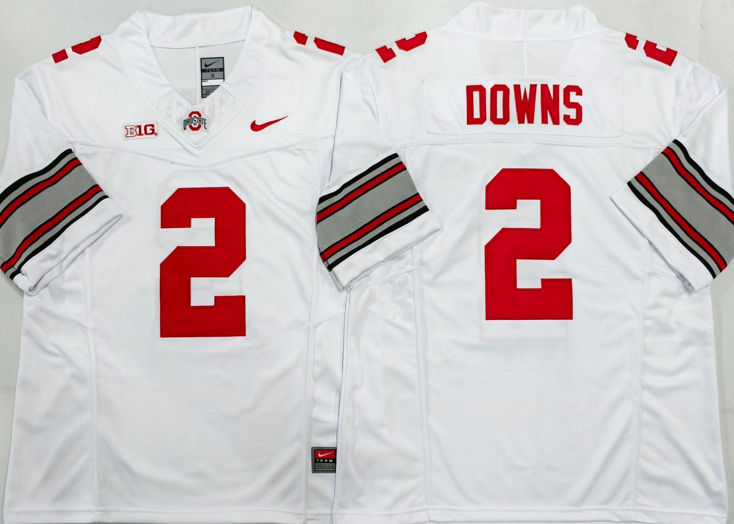 Men's Ohio State Buckeyes Caleb Downs White Player Jersey sports jersey product view 1