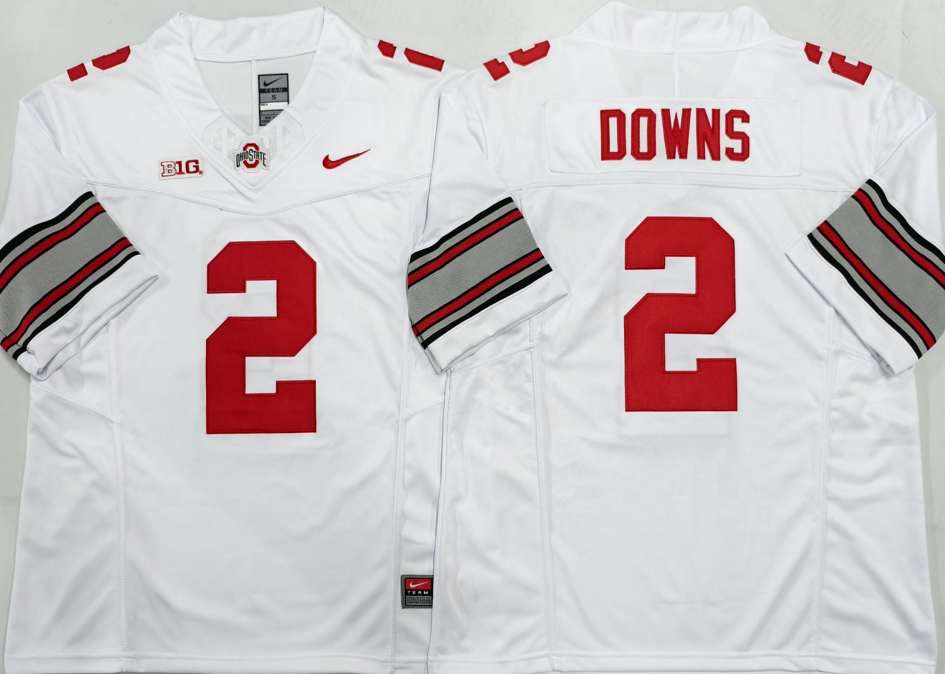 Men's Ohio State Buckeyes Caleb Downs White Player Jersey sports jersey product view 1