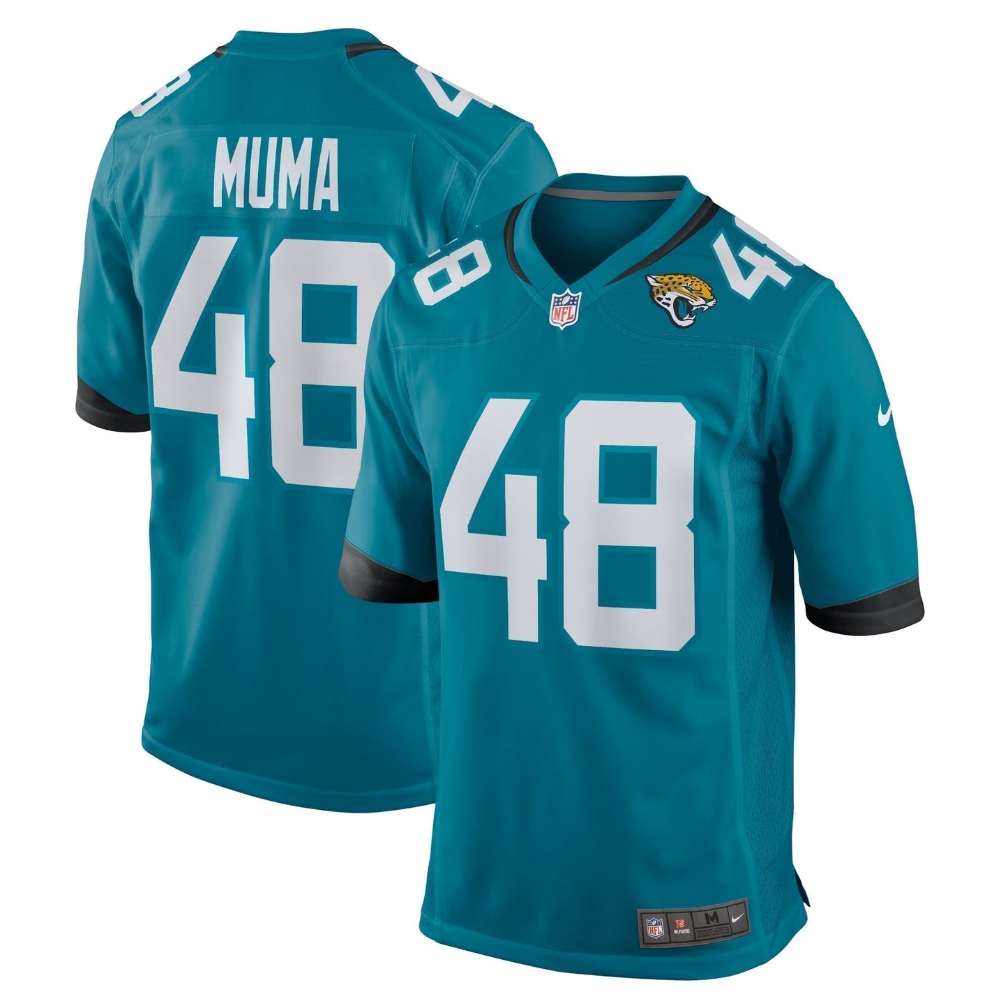 Chad Muma Jacksonville Jaguars Game Jersey - Teal football jersey product view 1