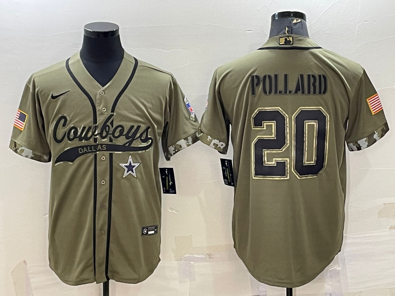 Men's Dallas Cowboys Tony Pollard #20 Olive 2022 Salute To Service Limited Jersey1 Joint Edition football jersey product view 1