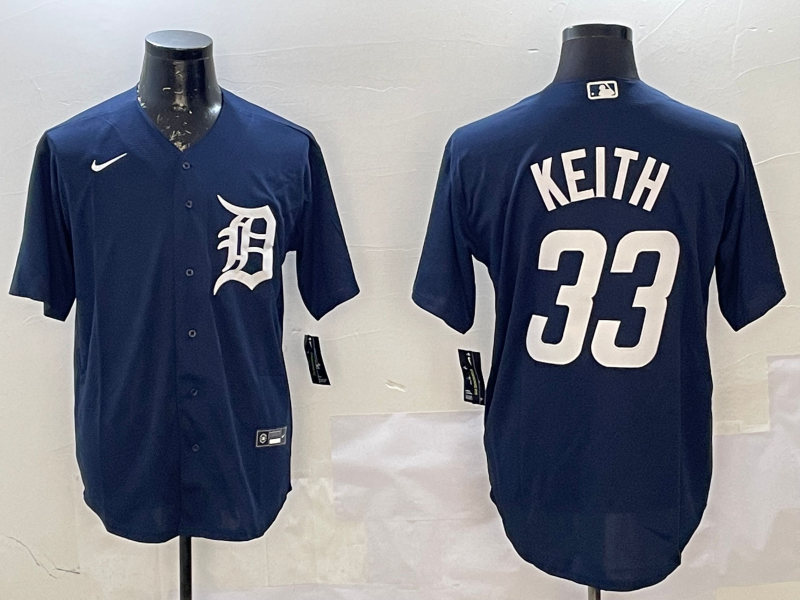 Men's Detroit Tigers Colt Keith Navy Replica Player Jersey baseball jersey product view 1