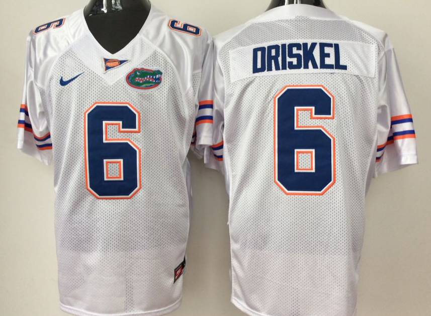 Men's Florida Gators Jeff Driskel White Player Game Jersey sports jersey product view 1