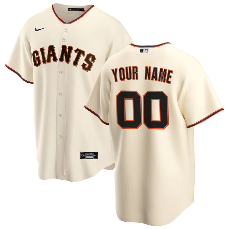 Men's San Francisco Giants Cream Home Replica Custom Jersey1 baseball jersey product view 1