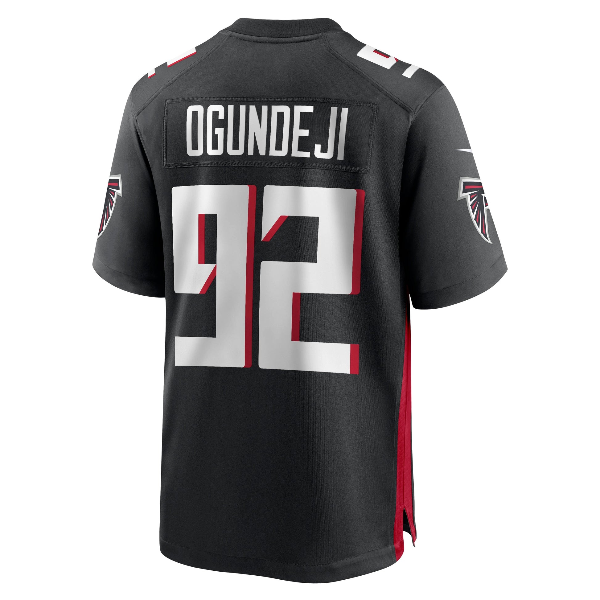 Adetokunbo Ogundeji Atlanta Falcons Game Jersey - Black football jersey product view 3