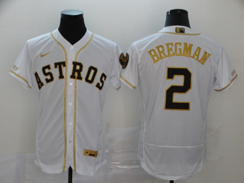 Men's Houston Astros Alex Bregman White Authentic Game Jersey baseball jersey product view 1