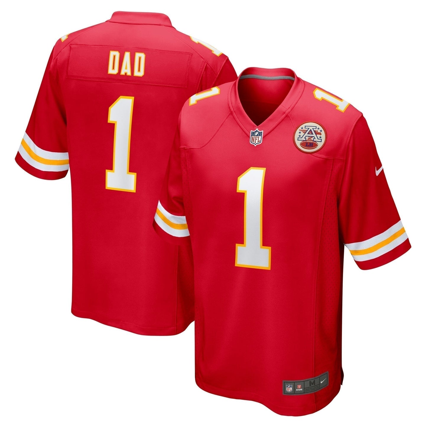 Number 1 Dad Kansas City Chiefs Game Jersey - Red football jersey product view 1