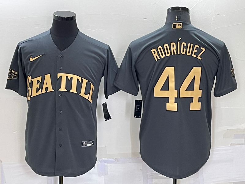 Men's Seattle Mariners Julio Rodriguez #44 Gray Replica Player Jersey1 baseball jersey product view 1