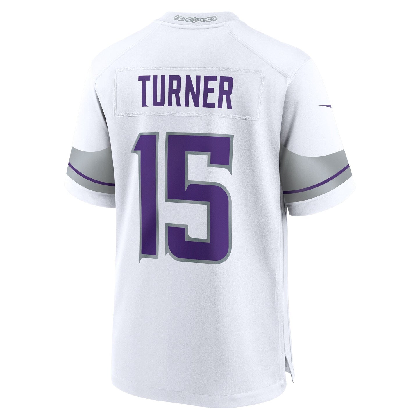 Dallas Turner Minnesota Vikings Alternate Game Jersey - White football jersey product view 3