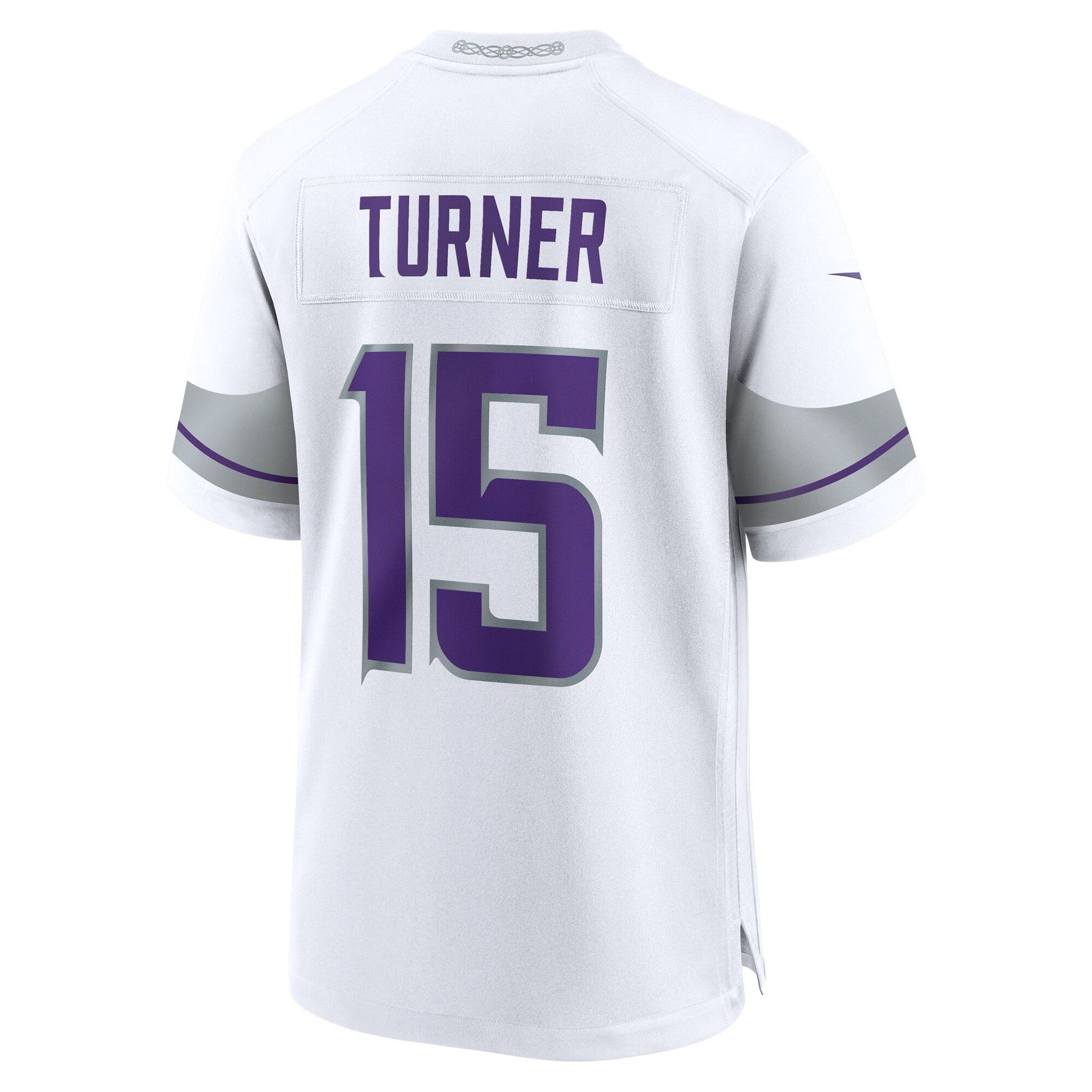 Dallas Turner Minnesota Vikings Alternate Game Jersey - White football jersey product view 3