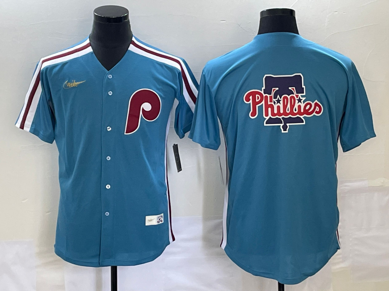 Men's Philadelphia Phillies Blue Replica Team Jersey baseball jersey product view 1