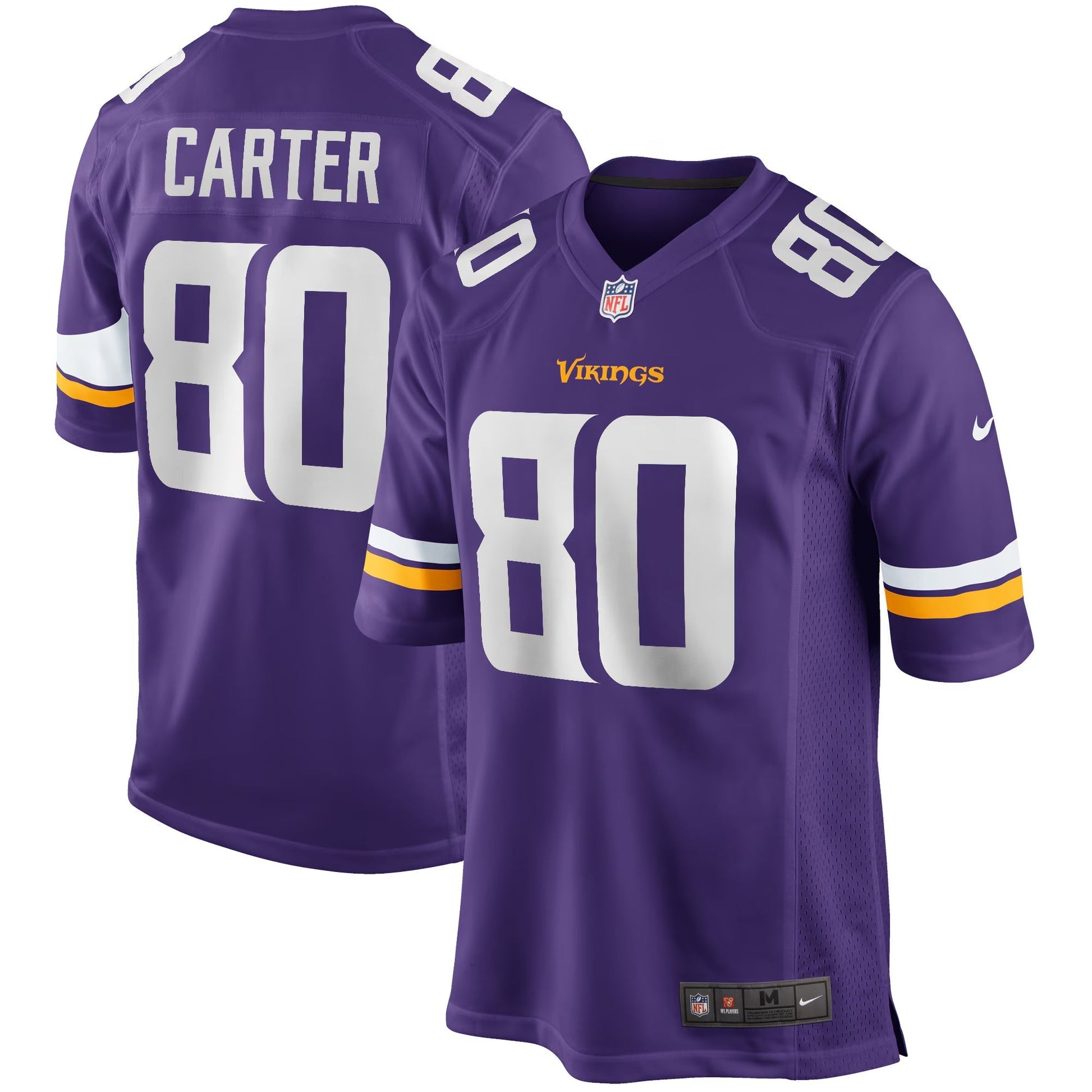 Minnesota Vikings Cris Carter Purple Game Retired Player Jersey football jersey product view 1