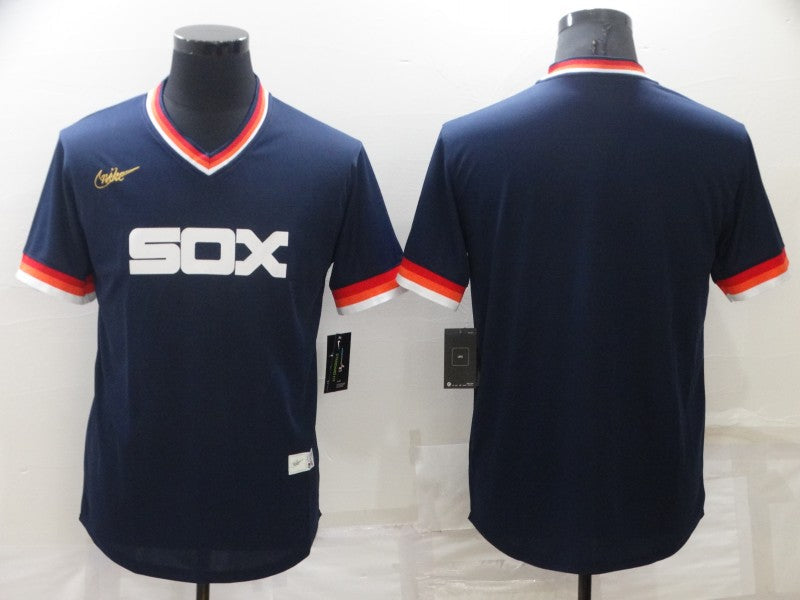 Men's Chicago White Sox Navy Cooperstown Collection Replica Blank Jersey1 baseball jersey product view 1
