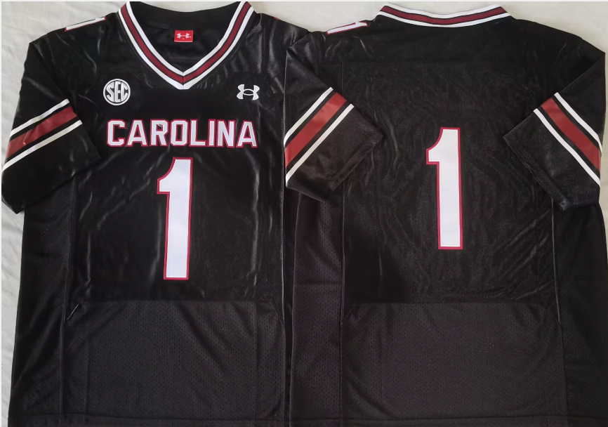 Men's South Carolina Gamecock #1 Black Player Game Jersey sports jersey product view 1