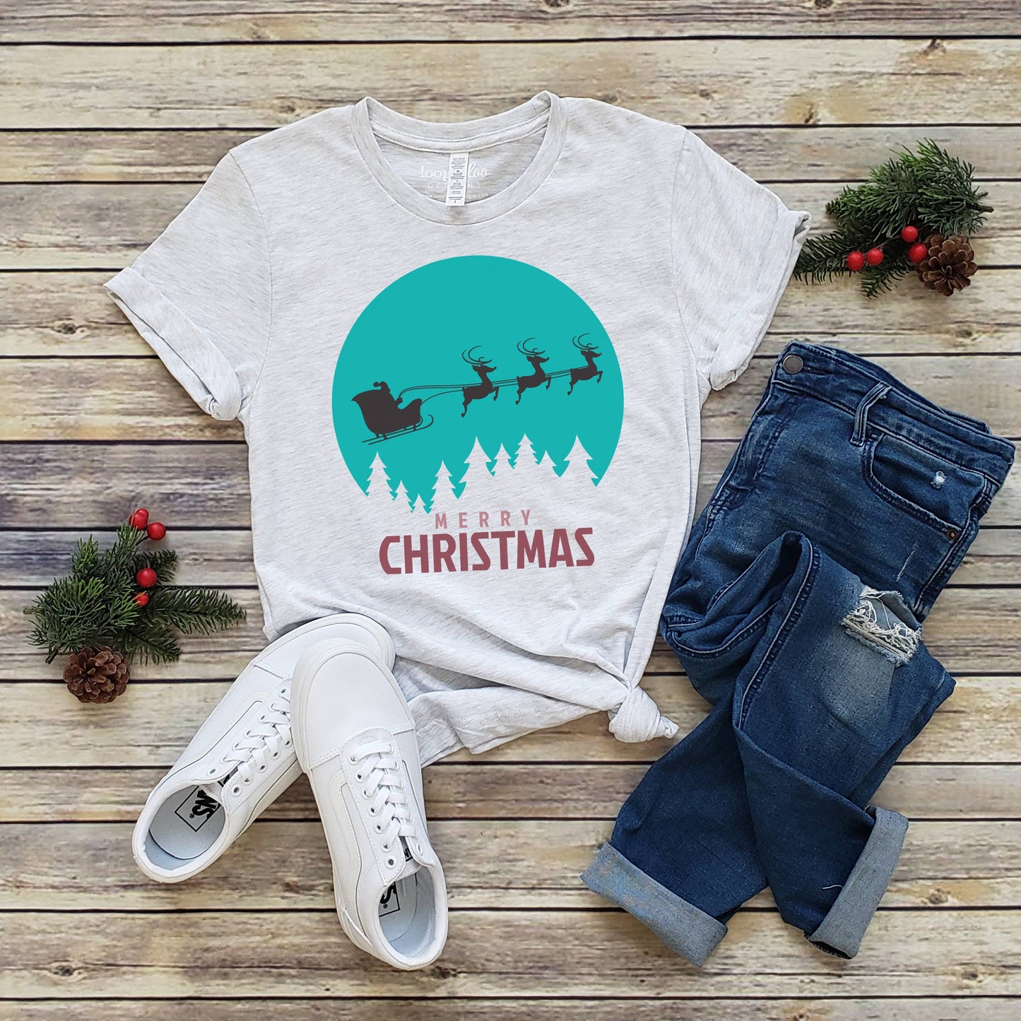 Santas Sleigh Tee | Christmas | Sizes XS-2XL Unisex T-shirt, Sweatshirt, Hoodie, Long Sleeve Tee - T-Shirt, Sweatshirt, Hoodie