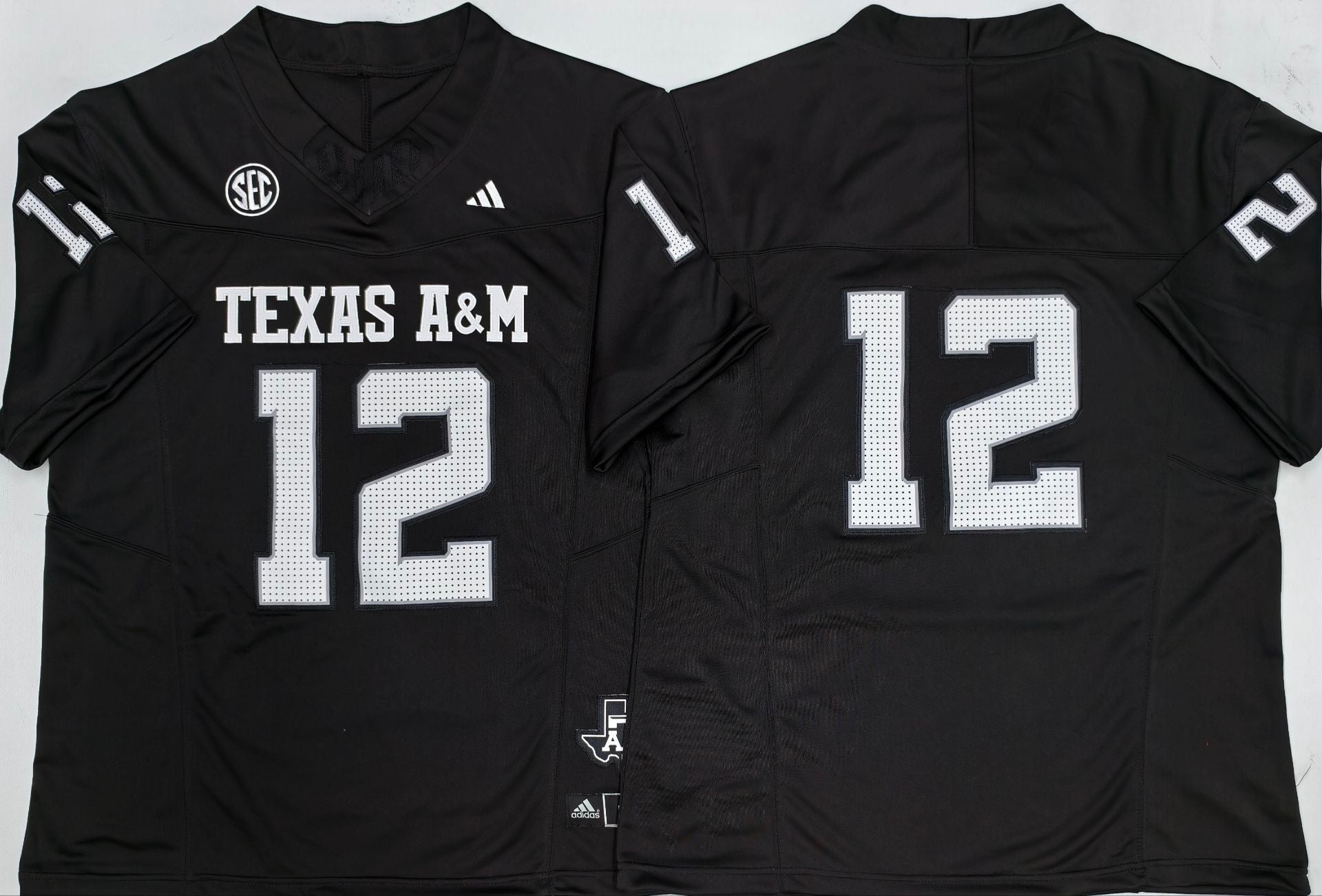 Men's Texas A&M Aggies Black Player Blank Jersey sports jersey product view 1