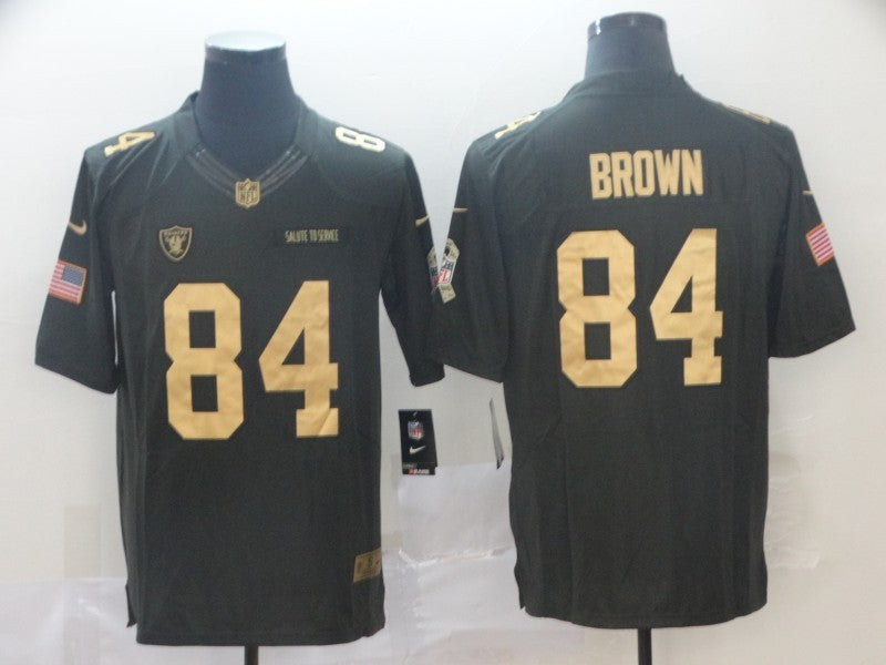 Men's Las Vegas Raiders #84 Antonio Brown Black Player Game Jersey1 football jersey product view 1