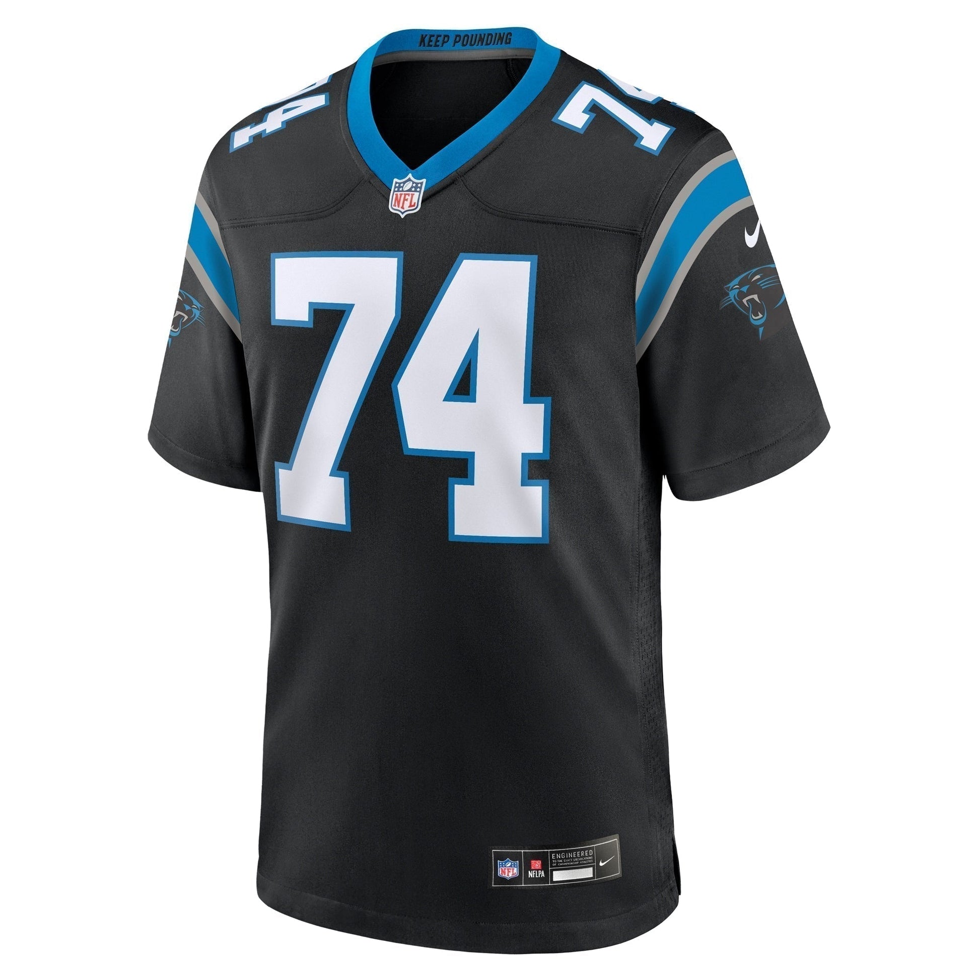 David Sharpe Carolina Panthers Team Game Jersey - Black football jersey product view 2