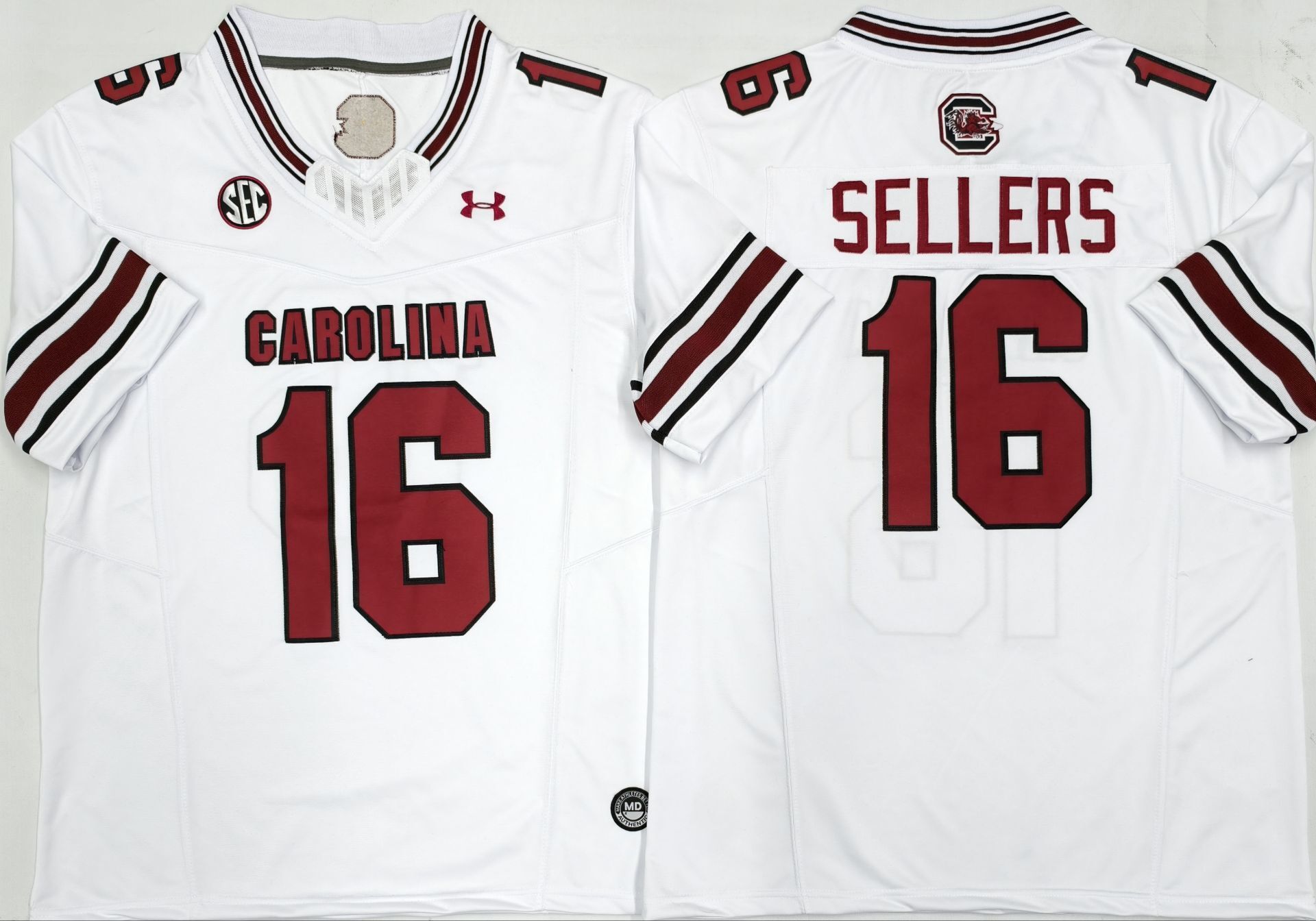 Men's South Carolina Gamecock LaNorris Sellers #16 White Player Game Jersey sports jersey product view 1