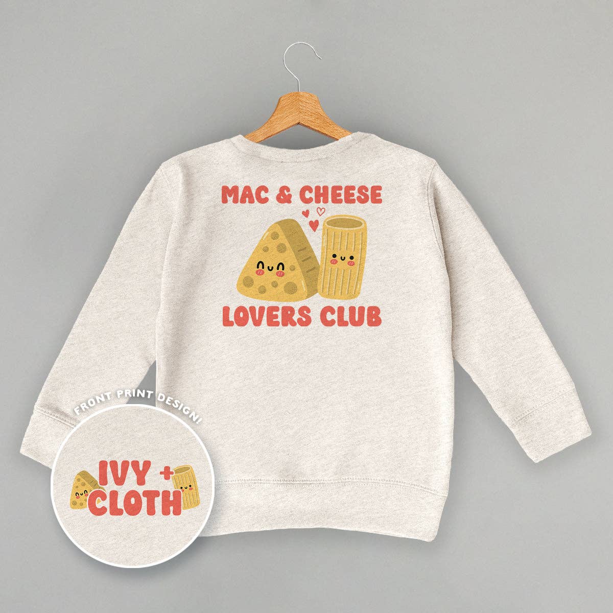Mac & Cheese Lovers Club (Kids Back Print) Unisex T-shirt, Sweatshirt, Hoodie, Long Sleeve Tee - T-Shirt, Sweatshirt, Hoodie
