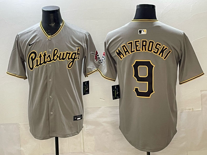Men's Pittsburgh Pirates Bill Mazeroski #9 Gray Limited Player Jersey baseball jersey product view 1