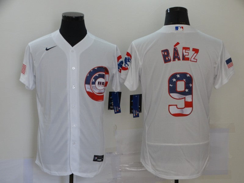 Men's Chicago Cubs Javier Baez #9 White Fashion Stitched Jersey1 baseball jersey product view 1