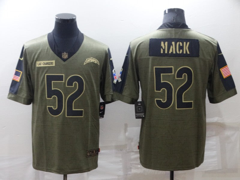 Men's Los Angeles Chargers Khalil Mack Brown Game Jersey football jersey product view 1