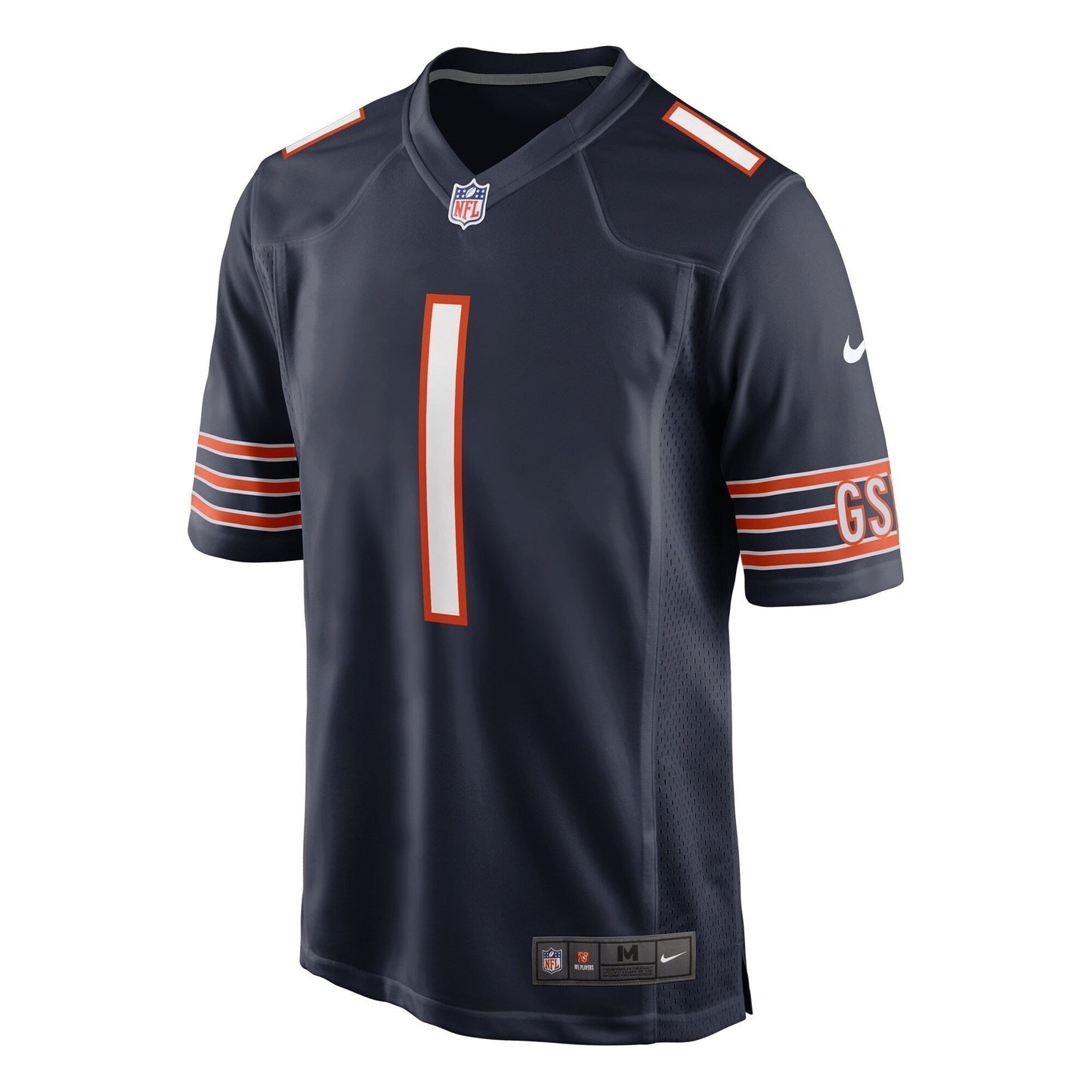 Justin Fields Chicago Bears Game Jersey - Navy football jersey product view 2
