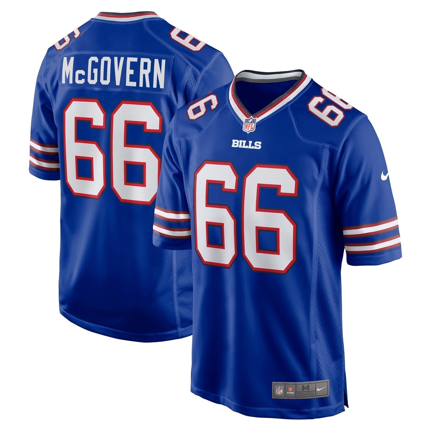 Connor McGovern Buffalo Bills Game Jersey - Royal football jersey product view 1