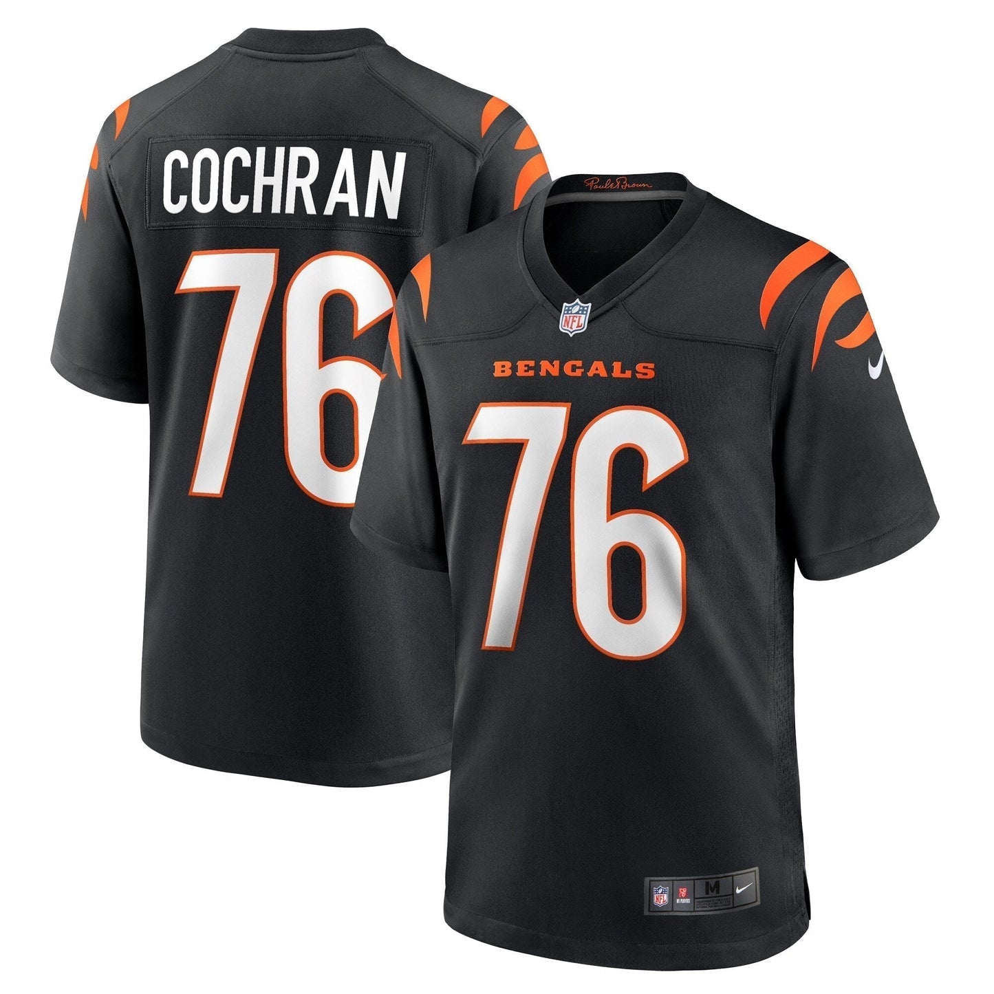 Devin Cochran Cincinnati Bengals Game Jersey - Black football jersey product view 1