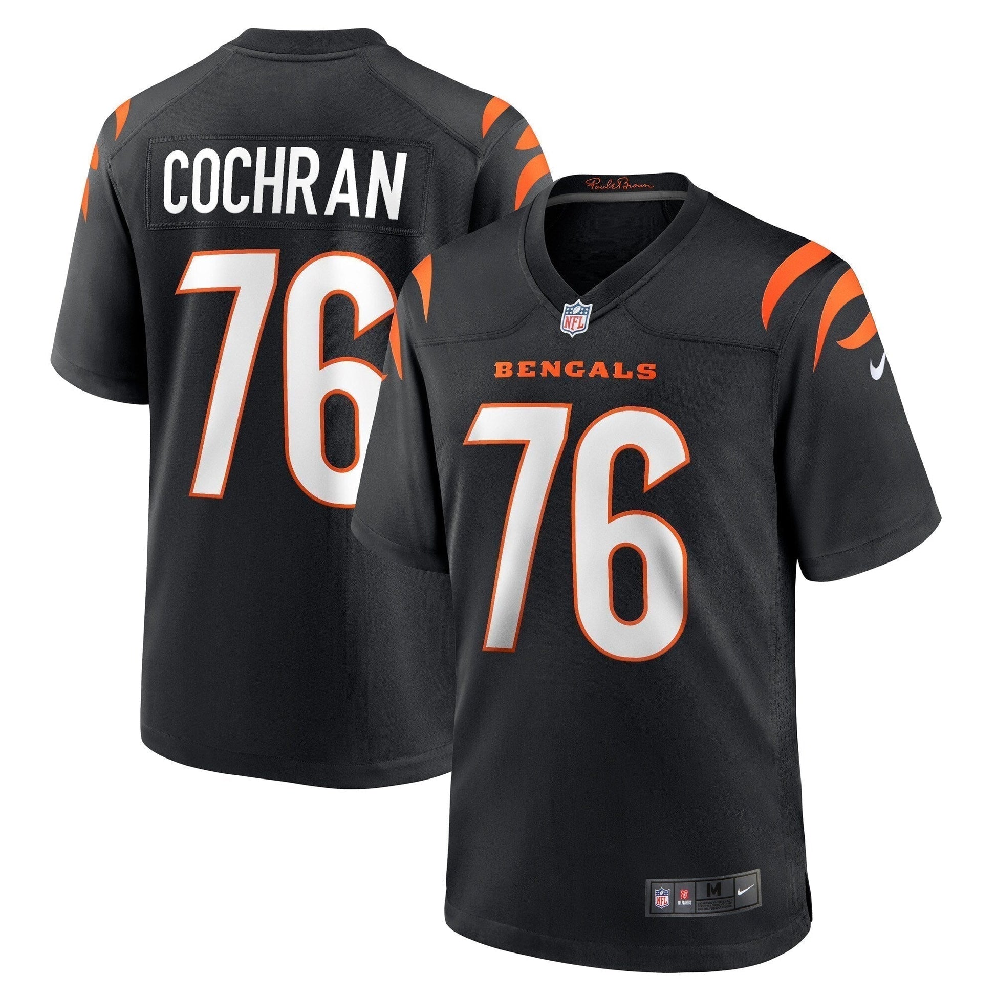 Devin Cochran Cincinnati Bengals Game Jersey - Black football jersey product view 1