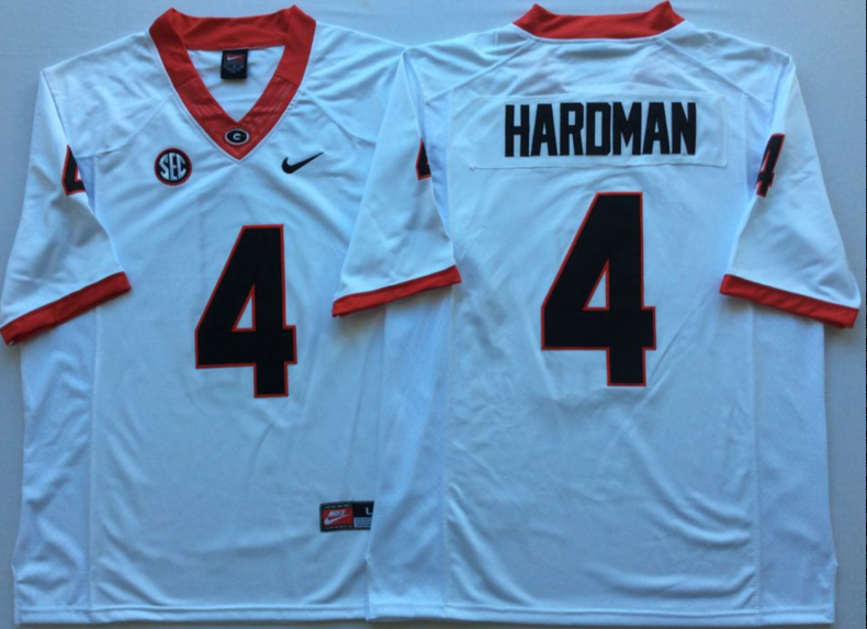 Men's Georgia Bulldogs Mecole Hardman Jr. White Player Game Jersey sports jersey product view 1