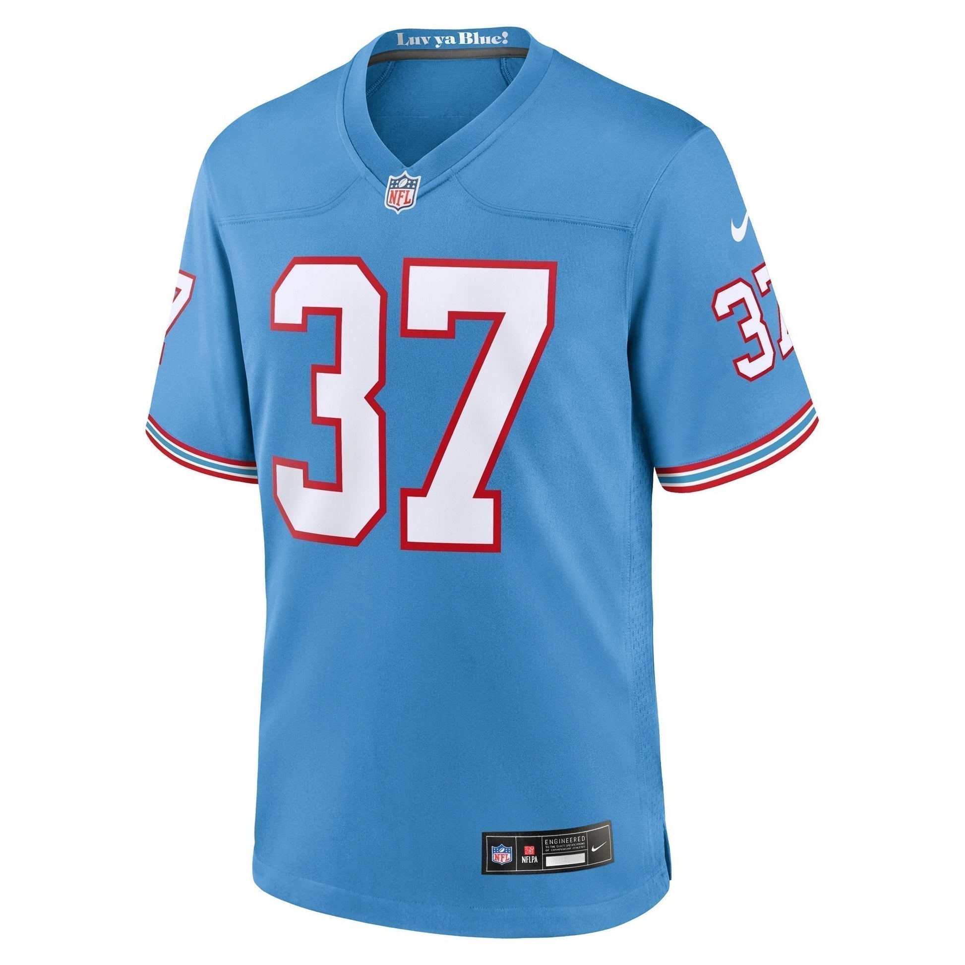 Amani Hooker Tennessee Titans Oilers Throwback Game Jersey - Light Blue hockey jersey product view 2