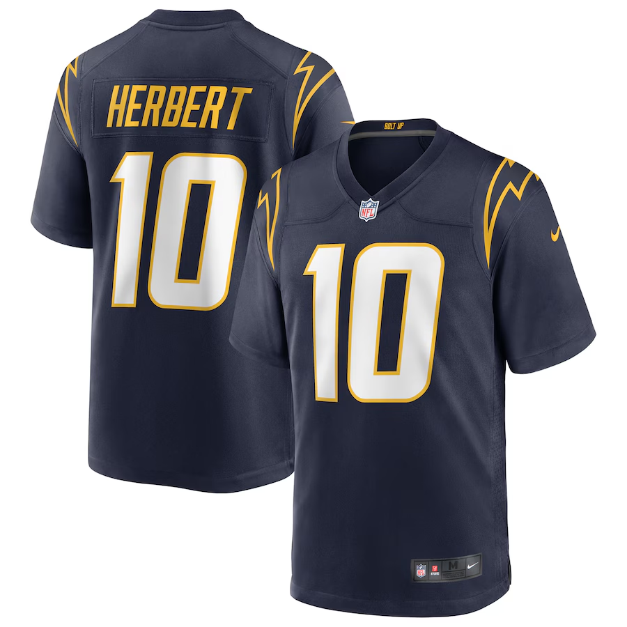 Los Angeles Chargers Justin Herbert Navy Alternate Game Jersey football jersey product view 1