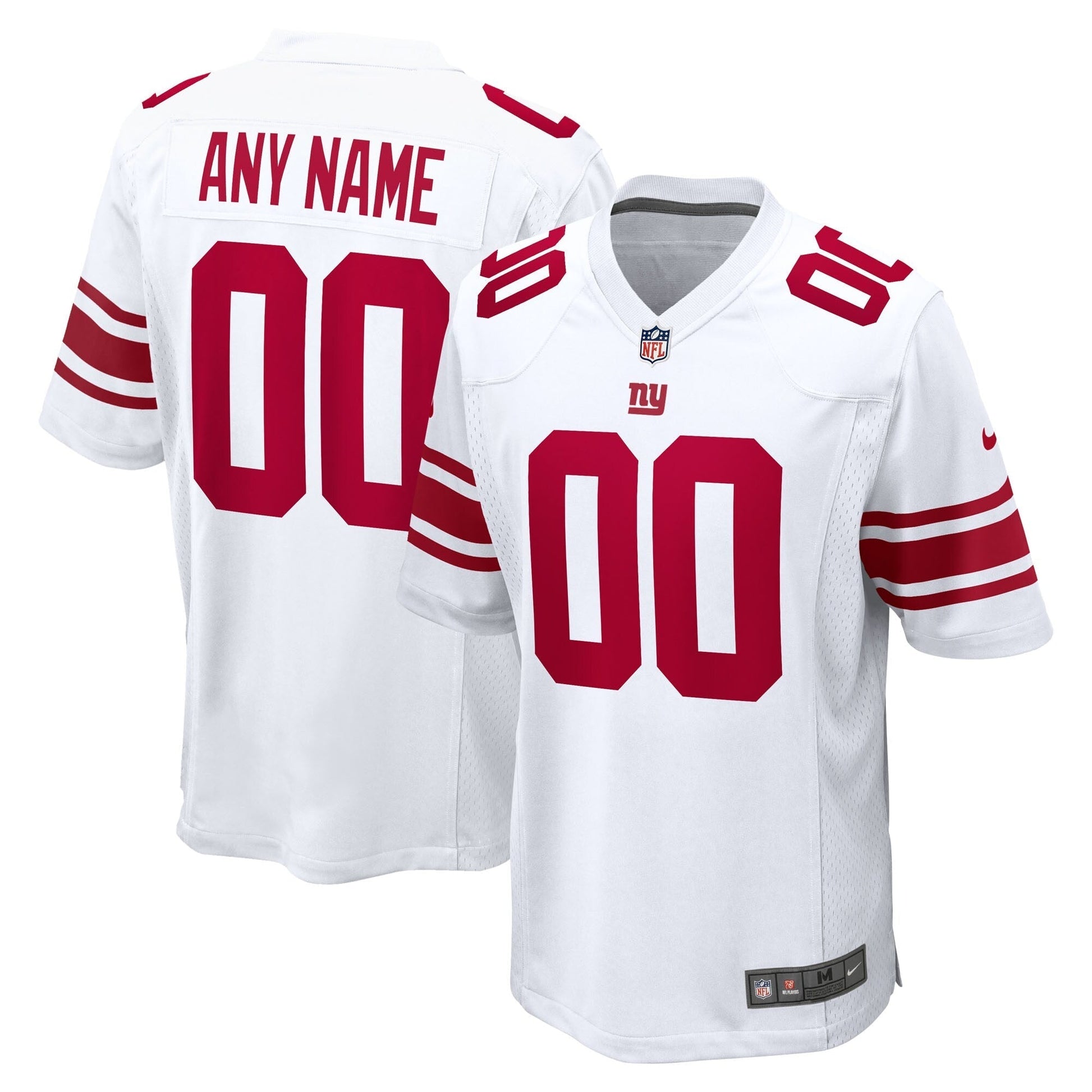 New York Giants White Custom Game Jersey football jersey product view 1