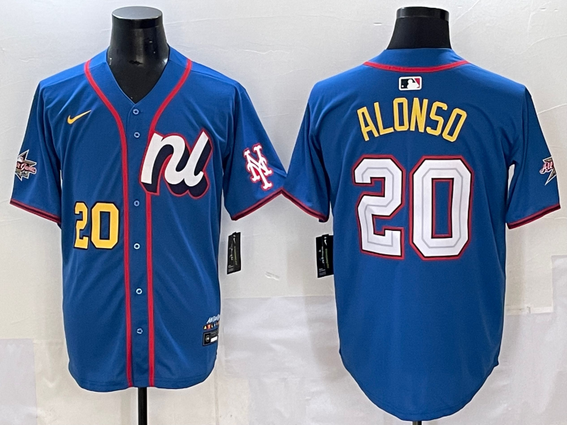Men's National League Pete Alonso #20 Blue 2025 All-Star Edition Limited Player Jersey baseball jersey product view 1