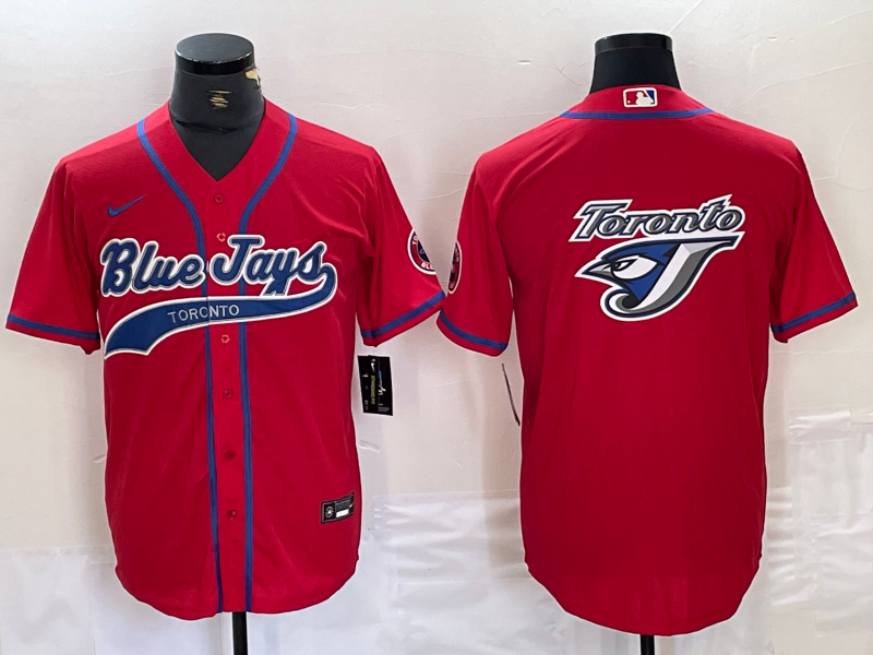Men's Toronto Blue Jays Red Replica Game Jersey Joint Edition baseball jersey product view 1