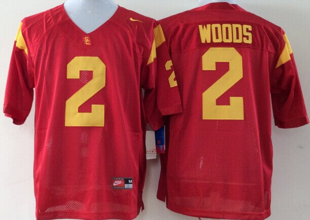 Men's USC Trojans Robert Woods Cardinal Player Game Jersey sports jersey product view 1