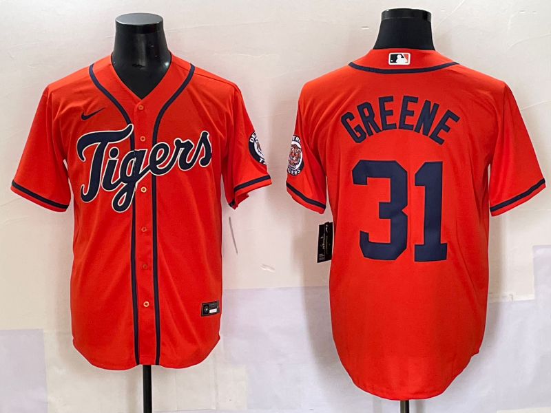 Men's Detroit Tigers Riley Greene Orange Replica Player Jersey baseball jersey product view 1