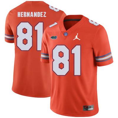 Men's Florida Gators 81 Hernandez Orange Jersey football jersey product view 1