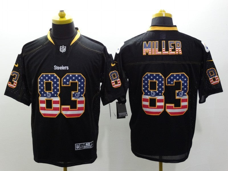 Men's Pittsburgh Steelers Heath Miller #83 Black Game Jerseys football jersey product view 1