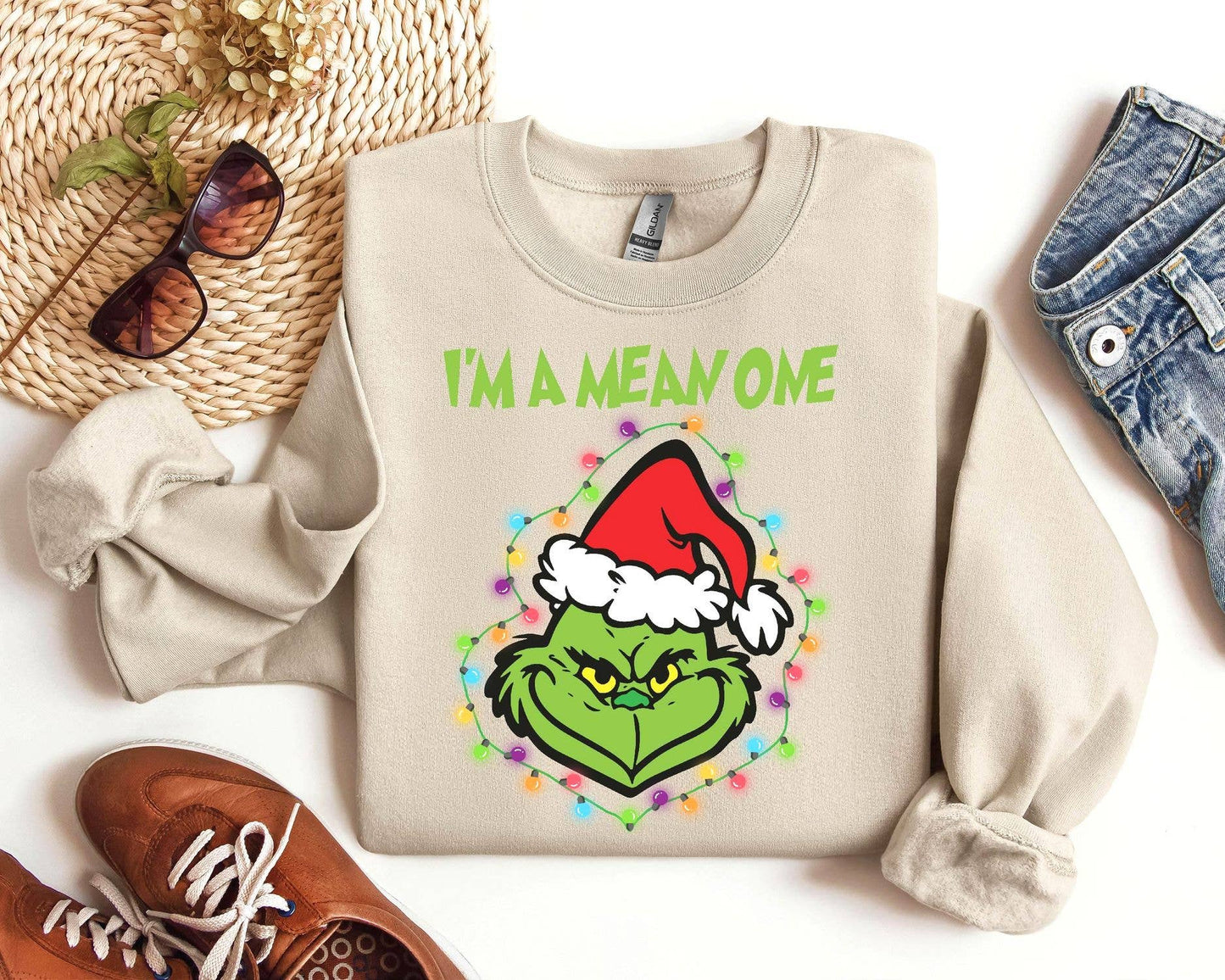 I'm A Mean One Grinch Christmas Sweatshirt, Funny Xmas Unisex T-shirt, Sweatshirt, Hoodie, Long Sleeve Tee - T-Shirt, Sweatshirt, Hoodie