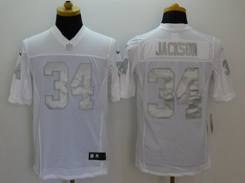 Men's Las Vegas Raiders Bo Jackson #34 White Game Player Jersey1 football jersey product view 1